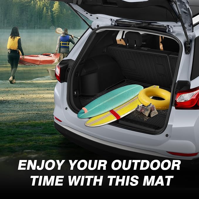 Powerty Cargo Mat with Backrest Mat for Chevrolet/Chevy Equinox 2018-2024, All Weather TPE Cargo Mat Liner for Rear Trunk - Image 7