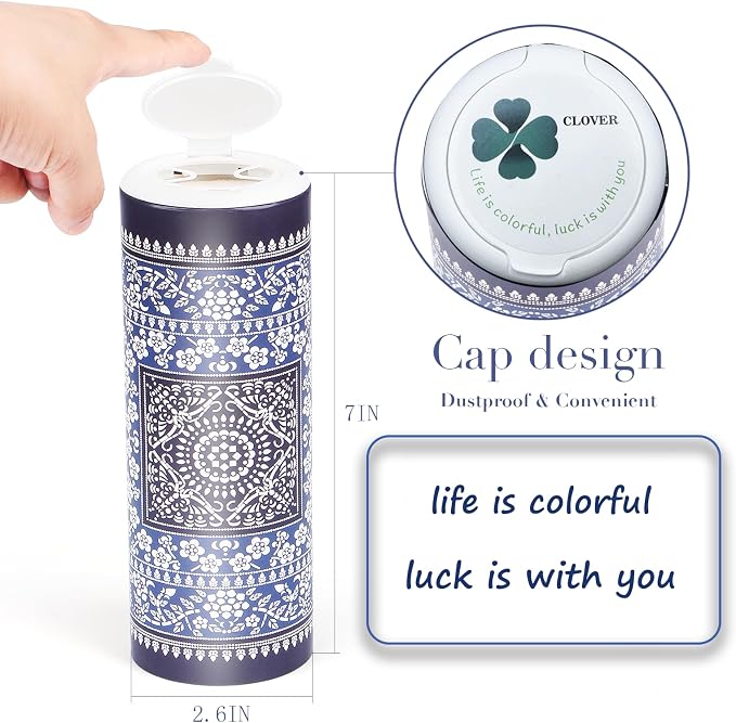 Car Round Canned Tissue Box Cup Holder Facial Tissues,Cylinder Tube Face Towel,4 Canister 3-Ply Car Napkins for Travel Tissue Bulk Fit Home,Office,School by CLOVER - Image 5