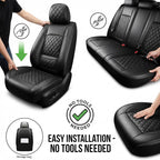 Fit for Tacoma Seat Covers Compatible with Toyota Tacoma 3rd gen 2016-2023 - Waterproof Breathable Leather Automotive Seat Cushions Protector,Airbag Compatible,Only 2 Front seat Covers(Black) - Image 4