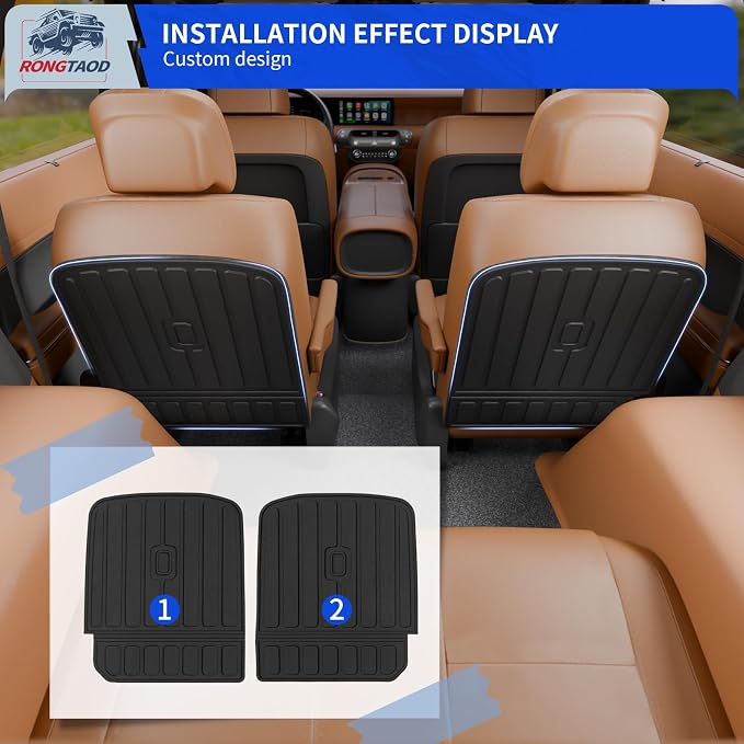 Rongtaod 2nd Row Kick Mats for 2026 Hyundai Palisade 7 Seats | Captain Chairs,Back Seat Cover Protector Cargo Mat TPE All Weather 2nd Row Backrest Mats for Palisade Accessories - Image 5