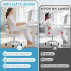 CushZone Seat Cushion and Lumbar Support Pillow for Office Chair, Khaki | Ergonomic Memory Foam for Sciatica Pain Relief & Posture Correction, Non-Slip Chair Cushions for Car, Wheelchair and Travel - Image 5
