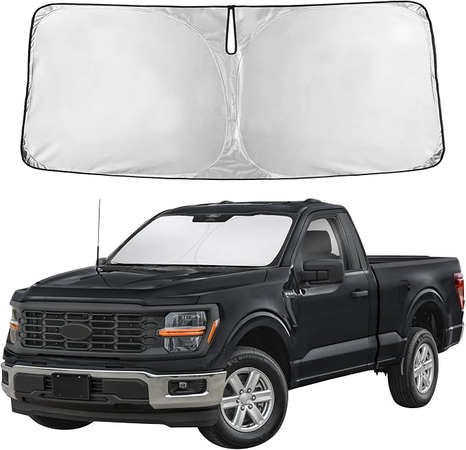 Autovir Windshield Sun Shade Fit for 2021-2024 2025 2026 Ford F150 | Sunshade, Front Car Window Shades Sun Visor, Blocks UV Rays & Heat, Car Accessories by Autovir