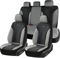 Coverado Car Seat Covers 5 Seats, Seat Covers Full Set, Mesh Breathable Seat Protectors, 5-Piece Spill-Proof White Automotive Seat Covers, Universal Fit for SUV, Sedan, Truck by COVERADOAUTO