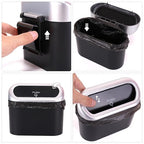 Ginsco Mini Car Trash Can with Lid, Small Car Garbage Can, Cute Leakproof ABS Car Trash Bin, Car Accessories for Interior, Garbage Bin for Car, Home, Office with 60pcs Trash Bags Black/Silver - Image 3