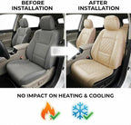 Fit for Tacoma Seat Covers Compatible with Toyota Tacoma 3rd gen 2016-2023 - Waterproof Breathable Leather Automotive Seat Cushions Protector,Airbag Compatible,Full Set 5 Seats(Beige) - Image 5