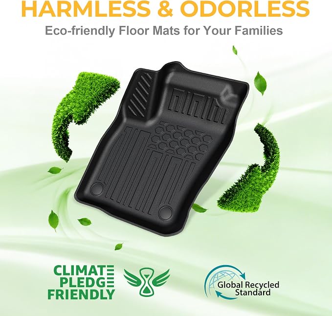 Floor Mats for 2013-2024 Toyota 4Runner Accessories | w/o Sliding Cargo Tray, Full-Coverage Set with Cargo Liner & Backrest Protector, Odorless TPE, All-Weather Protection - Image 8