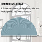 Myshade Arch Window Shades Half Circle Light Filtering Cellular Shades Cordless No Drill Blinds for Windows Half Moon Honeycomb Fabric No Tools Shades Easy Install (2PCS Blue 36" W X 18" H) - Image 3