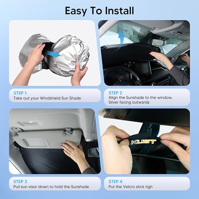 KUST Windshield Sun Shade for Lexus RC Coupe 2015-2020 2021 2022 2023 2024 2025 Window Accessories Sunshade Sun Visor Protector Foldable Block UV Rays - Image 6