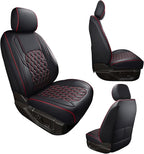 Huidasource Custom Fit Ford F150 Seat Covers Waterproof Fit for 2015-2026 F150 SuperCrew & 2017-2026 F250 F350 F450 Super Duty Crew Cab Pickup XL XLT Lariat King Ranch Platinum(Front Pair/Black&Red) - Image 9