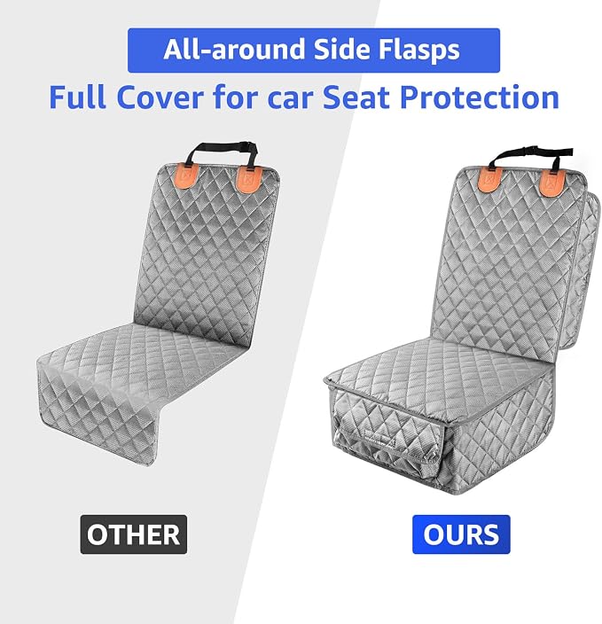 2 Pack Pet Car Seat Cover for Front Seat, Captain Chair Seat Cover | Waterproof Pet Seat Protector, Full Protection with Side Flaps, Non-Slip, Large Front Storage Pocket, Fits Cars/Trucks/SUVs - Image 3