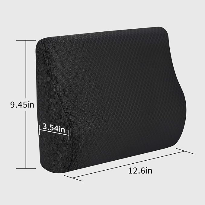Memory Foam Lumbar Support Pillow for Car - Lower Back Support Cushion for Driving, Back Pain Relief for Car Seat, Office Chair, Wheelchair (Black) - Image 7