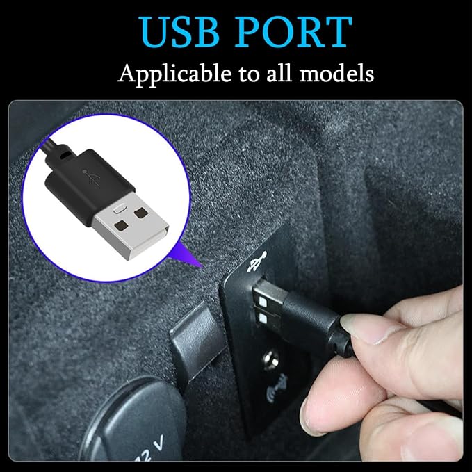 Car Interior LED Lights, 4 in 1 Bright Vehicle Ambient Neon Light Kit with DC 5V USB Port, Automotive Under Dash Decoration Night Lamp, Universal for RV, Truck, Sedan (White) - Image 3