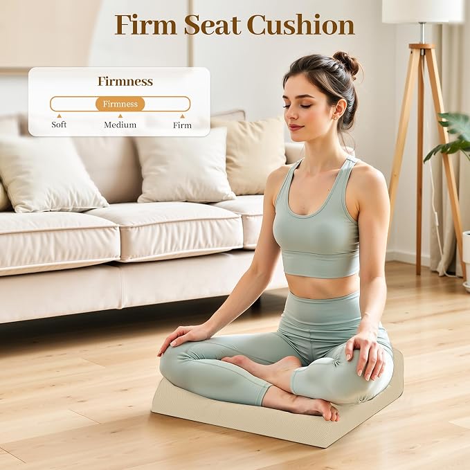 TranquilRelax 2XL Memory Foam Seat Cushion for Office Chair, 3.7-Inch, Khaki - Image 8