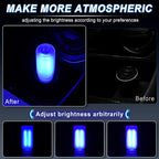 iFunyLED Car Interior USB LED Night Light, Portable Touch dimmable Car Ambient Lighting Kit, Retro Mini Frosted Glass Bottle Lamp Decorations for Vehicle Camping Bedroom Hallway, Pack of 1(Blue) - Image 2