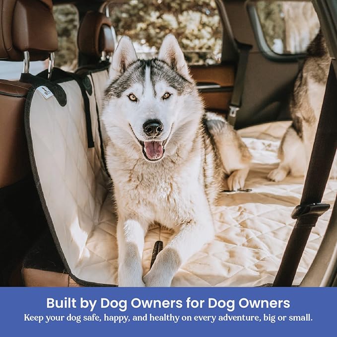 4Knines SUV Cargo Liner for Dogs, Fold Down Seats, Tan XL | Heavy-duty split design for 60/40 and 50/50 fold-down seats. K9-Shield waterproof protection and non-slip backing. - Image 4