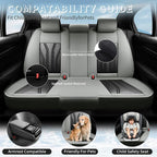 Fit Tundra Premium Leather Car Seat Covers for Toyota Tundra 2007-2025 2026 - Waterproof，Breathable，All-Weather Seat Cushion Protecto & Airbag Compatible, 2 Front Seat Gray&Black - Image 3