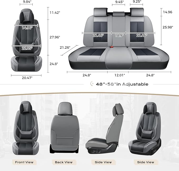 Coverado Car Seat Covers, Seat Covers for Cars, Waterproof Leather Auto Seat Protectors, Leather Car Seat Cushion, Car Interiors Accessories Universal Fit for Most Cars - Image 4