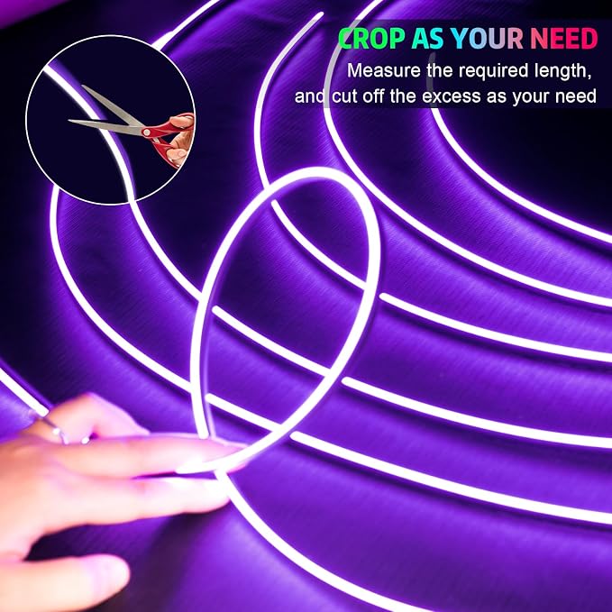 Interior Car LED Strip Lights, AMKI Acrylic LED Lights RGB 10 in 1 with Wireless APP Control Music Sync, Car Ambient Lighting Kits, Music Sync & DIY Function - Image 4