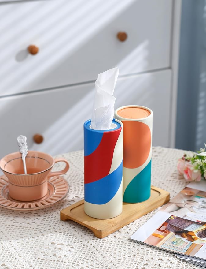 Small Car Tissues Holder with Facial Tissues - 4PK - Tisses for Car Travel Tissue Tubes Box Container for Car Cup Holder Car Tissues Cylinder - Image 3