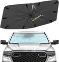 Windshield Sun Shade Umbrella for Dodge RAM 1500 2019-2025 Front Window | Foldable Sunshade with 360° Rotating Shaft, Custom Fit Car Shades for RAM 1500 Accessories with UV & Heat Protection by Visufy
