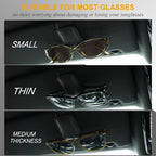 WJS 2 Packs Sunglasses Holders for Car Visor - Magnetic Leather Sunglasses Holder and Ticket Card Clip - Car Visor Accessories (Black) - Image 3
