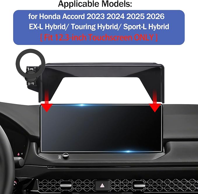 Magnetic Phone Holder for Honda Accord 2023 2024 2025 2026 EX-L Hybrid/ Touring Hybrid/ Sport Hybrid/ Sport-L Hybrid [Fits 12.3-Inch Screen Only] for Magsafe Car Cell Phone Mount with Storage Box - Image 2