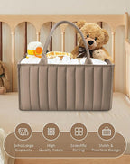 SWEET DOLPHIN 2-Pack Quilted Diaper Caddy Organizer – Premium Puffer Style Nursery Storage Bins – Water-Resistant & Wipeable Changing Table Organizer – Trendy Tote for Home & Car Travel - Mocha Brown - Image 4