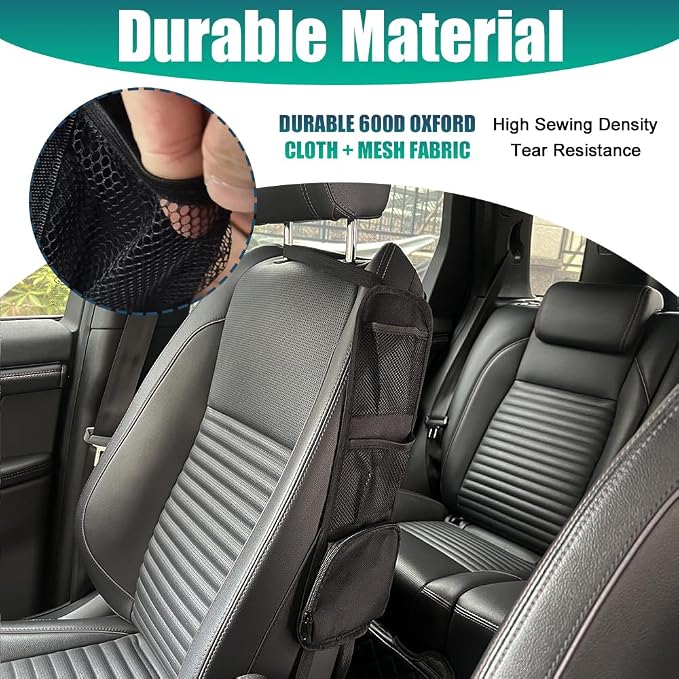 2PCS Car Seat Storage Hanging Bag, Car Seat Side Organizer, Multifunctional Cars Mesh Net Pocket, Multi-Pocket Seats Side Storage Interior Accessories Universal for Cars SUV (Black, 2PCS) - Image 3