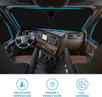 Proadsy Custom Fit 2018-2026 Freightliner Cascadia Windshield Sun Shade | 240T Heat Shield, Drops Temp 54°F, Blocks 99% UV, Prevents Dashboard Cracking, Summer Parking & Beach Trips, Easy Twist-Fold - Image 3