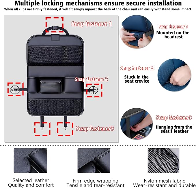 1 Pack - Car Organizer, Back Seat Car Organizer, Back Seat Organizer, Seat Organizer, Car Organizer and Storage Box.(Brown) - Image 8