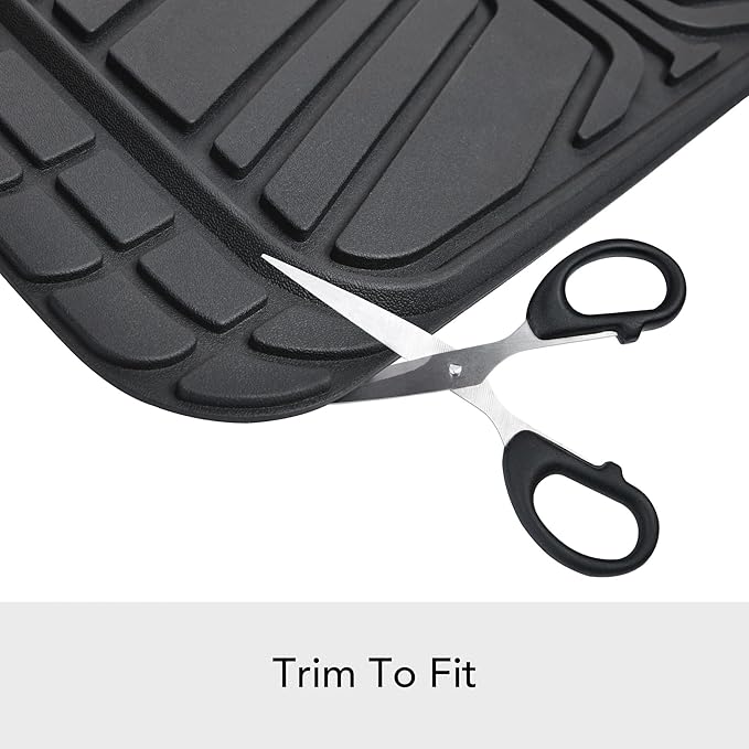 Amazon Basics 2-Piece Premium All-Season Anti-Slip Rubber Floor Mats for Cars, SUVs and Trucks, Universal Trim to Fit, Black - Image 5