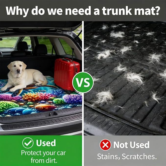 Car Trunk Mat for SUV, 29"x39" Cute Colorful Turtle Cargo Liner Protector | All Weather Universal Cargo Liners for Dogs, Car Accessory for SUVs/Sedan/Wagons, Durable Non-Slip Washable Rear Cargo Mat - Image 4