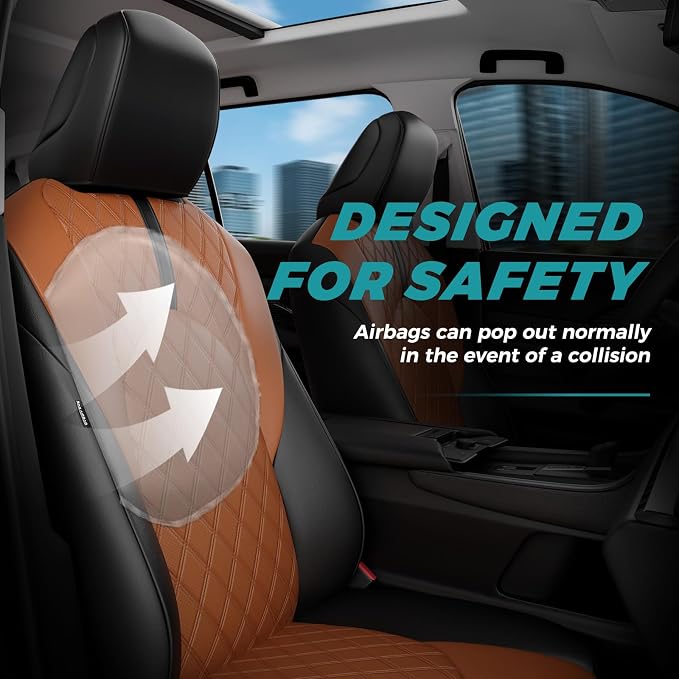Custom Seat Covers for Toyota Grand Highlander 2024-2026 7 Seats | black brown, faux leather, 2nd row captain chairs, waterproof, breathable, airbag compatible, stain resistant - Image 5
