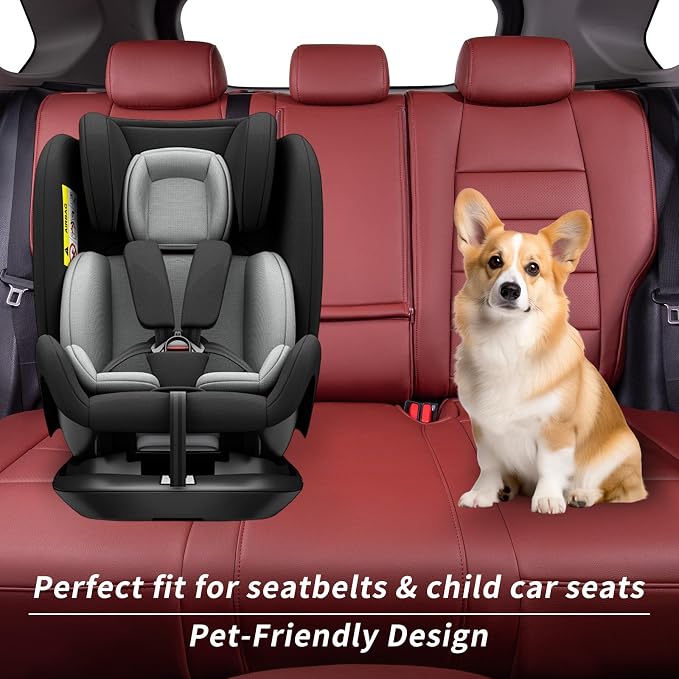 coverdream Full Set Leather Seat Covers for Toyota Corolla 2023-2026 LE Sedan(Not fit Hybrid),Airbag Compatible,Waterproof Car Seat Protector,Fit Like A Glove(Win red) - Image 7