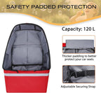LARIPOP Car Seat Travel Bag for Airplane, Universal Gate Check Car Seat Bag, Padded Backpack with Waist Belt, Reflective Strips & Protective Feet, Fits Infant Convertible Booster Seats, Red - Image 4