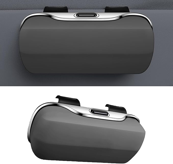 Sunglasses Holder for Car Sun Visor, Protective Automotive Eyeglasses Storage Case Hanger, Car Sunglass Holder Suitable for Truck and Sedan to Place Sunglass (Gray) by Unknown