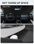 Proadsy Custom Fit 2023-2026 Kia EV6 Windshield Sun Shade, Blocks Heat | 240T Heat Shield, Drops Temp 54°F, Blocks 99% UV, Prevents Dashboard Cracking, Summer Parking & Beach Trips, Easy Twist-Fold - Image 9