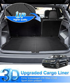 Cartist Cargo Liner Compatible with 2020-2023 2024 Volkswagen VW Atlas Cross Sport (5 Passenger Models Only) All Weather Rear Trunk Mat Waterproof Black TPE - Image 2