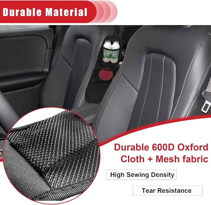 QUICTO 2PCS Car Seat Storage Hanging Bag, Multi-Pocket Seat Side Organizer, Multifunctional Mesh Net Pocket, Can Hold Mobile Phone, Wallet, Glasses, Suitable for Cars, SUVs, Trucks - Image 6