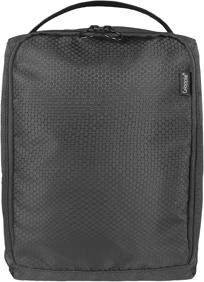 Gloppie Shoe Bags for Travel - Portable Shoes Storage Bag, Shoe Pouch, Shoe Packing Cubes for Men Women - Black | 12 x 9 x 5 in travel shoe bag with a full-opening zipper, carry handle, and fold-flat design for shoes up to US size 10 - Image 7