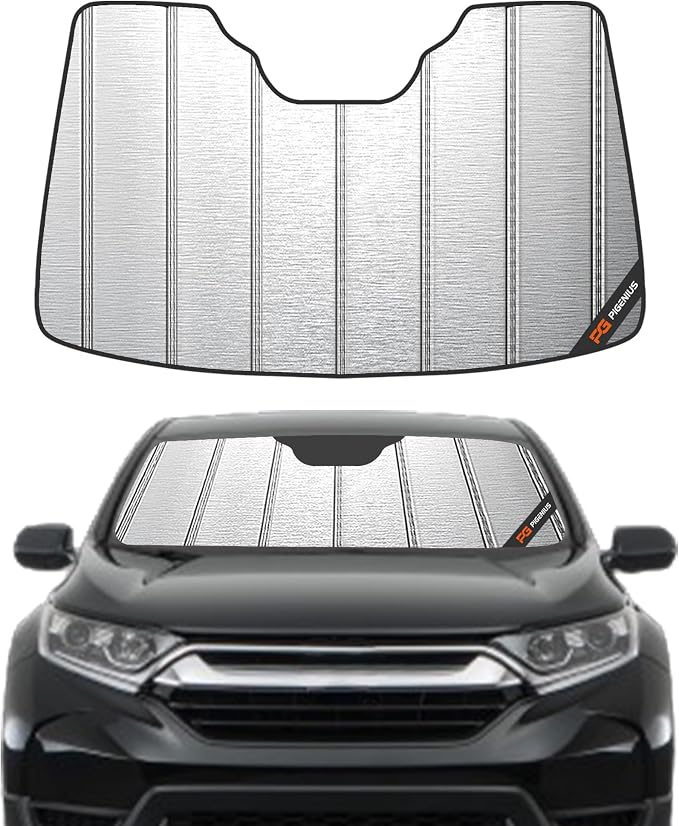 Pigenius Windshield Sunshade for 2007-2011 Honda CR-V, Metallic Silver Finish by Pigenius