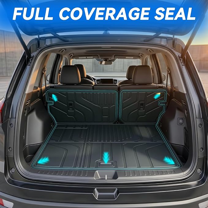 GYGY Cargo Mat Trunk Liner with Backrest Mats, Fit for 2026 Honda Passport, All Weather Waterproof TPE Rear Cargo Tray - Image 2
