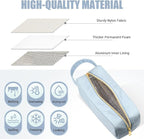 Kacctyen Insulated Makeup Bag for Car Women Cosmetics Bag Heat-resistant Travel Makeup Organizer Waterproof Skincare Case from Melting Freezing Winter Valentines Gift for Women(Medium,Portable,Blue) - Image 3