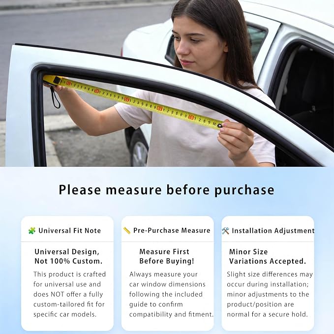 Magnetic Car Window Shades - 100% Block Light Car Curtains - 4Pcs | Universal Fit Side Window Sun Shades Car Window Covers Keep Cooler Feeling, Thicken(thickset, 4pcs) - Image 6