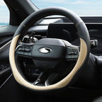 Microfiber Leather Steering Wheel Cover Universal 15 inch (Beige) - Image 2