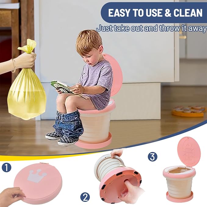SunnySmile,Travel Potty,Car Potty for Toddler,Portable Toilet for Kids | Portable Toilet for Kids with 45 Liners,for Toddler Travel, Camping, Foldable, Indoor/Outdoor Use - Image 6