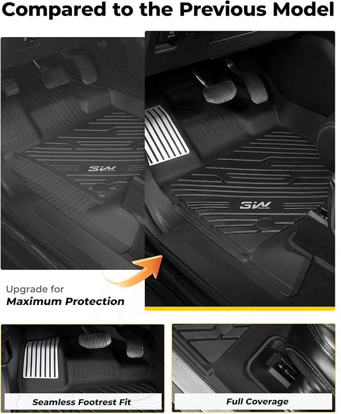 3W Floor Mats (with Metal Pedals) for Ford F-150 2015-2026 & F150 Lightning 2022-2025 SuperCrew - Image 4
