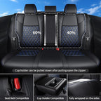 Huidasource Car Seat Covers Fit for Toyota RAV4 Full Set, Leather Seat Protector Fit for 2019-2024 Toyota Rav4 XLE LE XLE Premium Limited(Not for Hybrid/Adventure/TRD Off-Road/Prime, Black&Blue) - Image 2