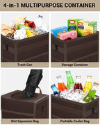 Capolo Car Trash Can with Lid, Leakproof Car Garbage Can Car Trash Bag | Waterproof, Trash Can for Car, 3 Mesh Pockets, Mini Hanging Vehicle Car Trash Bin, for Back/Front Seat (Brown,2.5 Gal) - Image 5