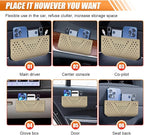 Car Seat Side Pocket Organizer, Multifunctional Mini Console Storage Bag for Phone, Keys, Sunglass, Wallet, PU Leather Tray Pouch Car Organizer Accessories for Seat, Door, Window, Console (Beige) - Image 5